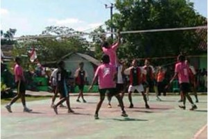 Turnamen Volly yang digelar Koramil Cibingbin.